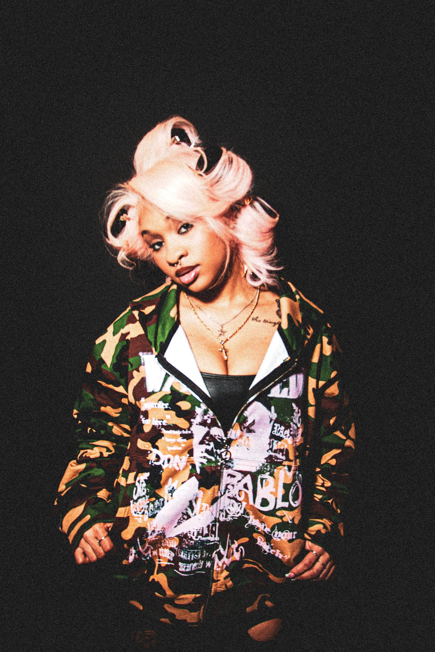 PINK "WANTED" CAMO HOODIE