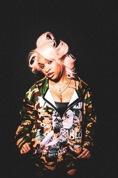 PINK "WANTED" CAMO HOODIE