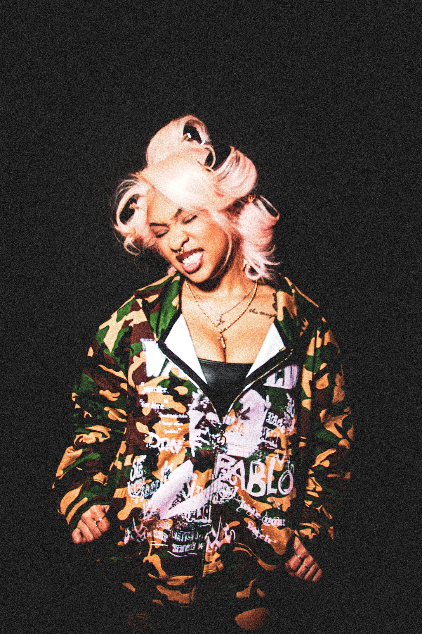 PINK "WANTED" CAMO HOODIE